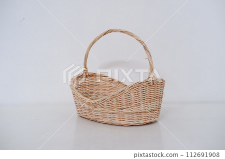 beautiful wicker basket as a background 112691908