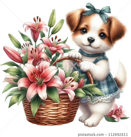 Monthly flowers clipart watercolor 112692811