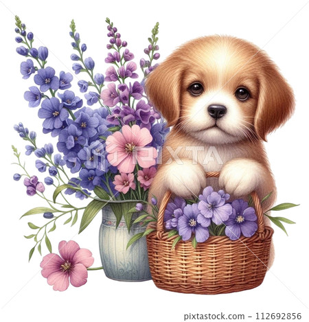 Monthly flowers clipart watercolor 112692856