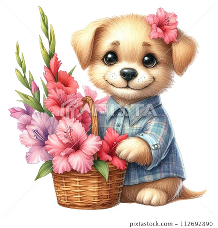 Monthly flowers clipart watercolor 112692890