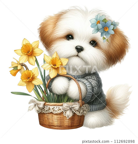 Monthly flowers clipart watercolor 112692898