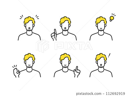 簡單的線條畫人圖示集 112692919