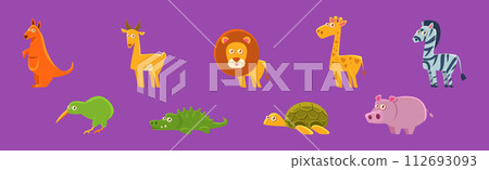 Wild African Animal and Zoo Beast Vector Set Wild African Animal and Zoo Beast Vector Set 112693093