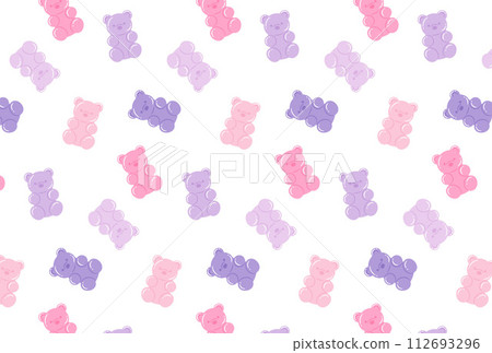無縫圖案的彩色熊形軟糖熊（小熊軟糖） 112693296
