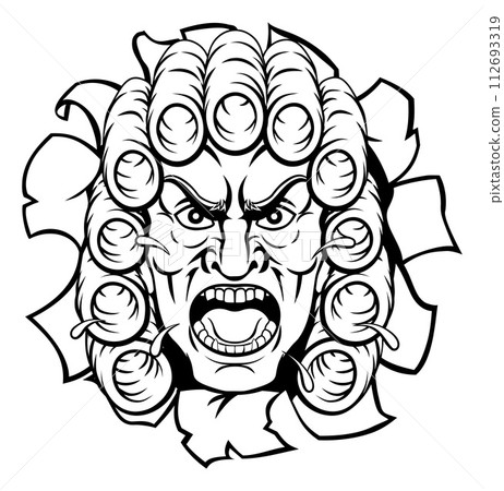 Angry Judge Cartoon Character 112693319