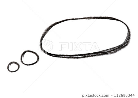 Monochrome drawing of a thought bubble on white background. Monochrome drawing of a thought bubble on white background. 112693344