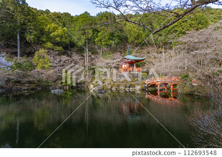 Kyoto Daigoji Temple Spring scenery of Benten Pond and Bentendo 112693548