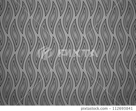 The geometric pattern with wavy lines. Seamless vector background. Black and gray texture. Simple lattice graphic design 112693841