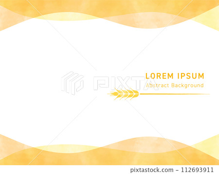 Frame illustration of wheat and wave objects 112693911