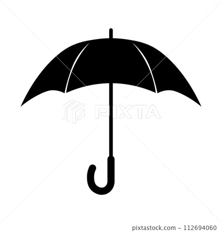 black vector umbrella icon on white background - Stock Illustration ...