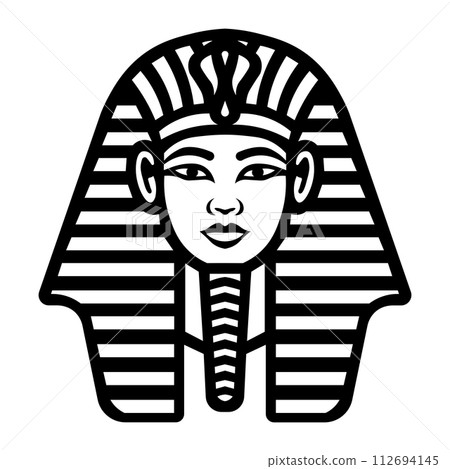 black vector pharaon icon on white background black vector pharaon icon on white background 112694145