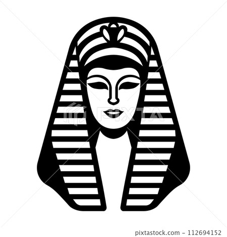 black vector pharaon icon on white background 112694152
