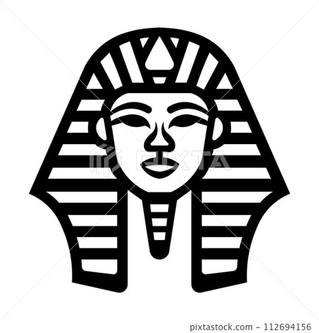black vector pharaon icon on white background black vector pharaon icon on white background 112694156