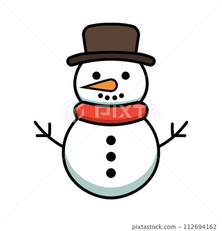 vector snowman illustration on white background 112694162