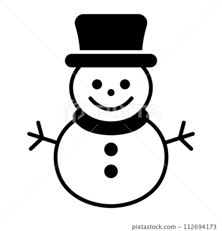 black vector snowman icon on white background black vector snowman icon on white background 112694173
