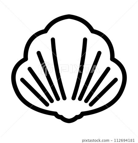 black vector shell icon on white background 112694181