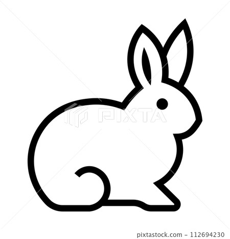 black vector rabbit icon on white background black vector rabbit icon on white background 112694230