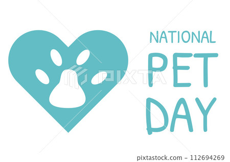 National Pet Day cards set. Domestic animal paw holiday design greeting banner, poster. Awareness about shelter for homeless animals. Vector flat illustration National Pet Day cards set. Domestic animal paw holiday design greeting banner, poster. Awareness about shelter for homeless animals. Vector flat illustration 112694269