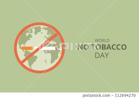 World no tobacco day card. Stop smoking banner. Cigarette and forbidden sign awareness. Vector World no tobacco day card. Stop smoking banner. Cigarette and forbidden sign awareness. Vector 112694270