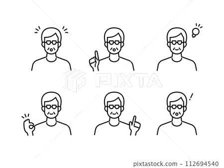 線條畫簡單人物圖 線條畫簡單人物圖 112694540