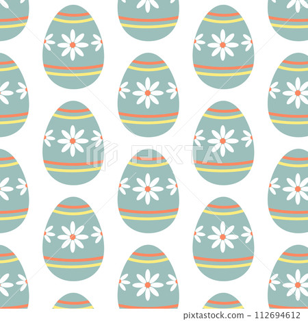 Easter eggs simple seamless pattern. Easter eggs, Easter symbol, decorative vector elements. 112694612
