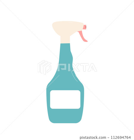 Home spray cleaner isolated on white background. Washing house supplies. Liquid product in bottle. Vector flat illustration Home spray cleaner isolated on white background. Washing house supplies. Liquid product in bottle. Vector flat illustration 112694764