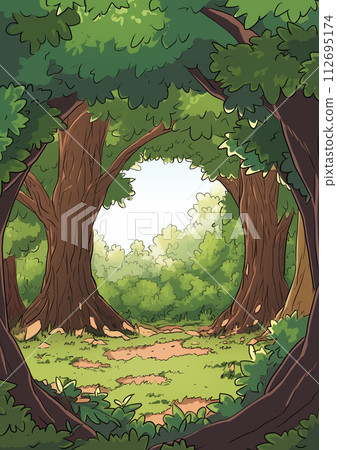 Deep Green Summer Forest Illustration Deep Green Summer Forest Illustration 112695174