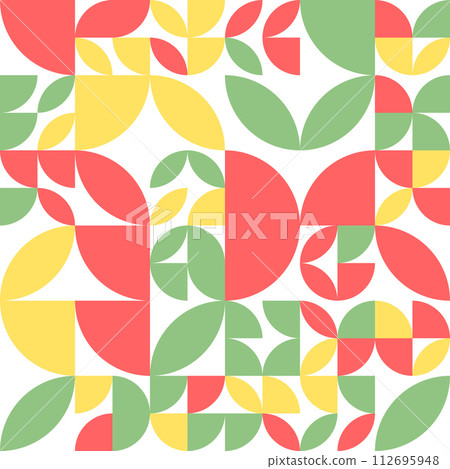 Abstract geometric pattern of many shapes. Retro colors. Vector Abstract geometric pattern of many shapes. Retro colors. Vector 112695948