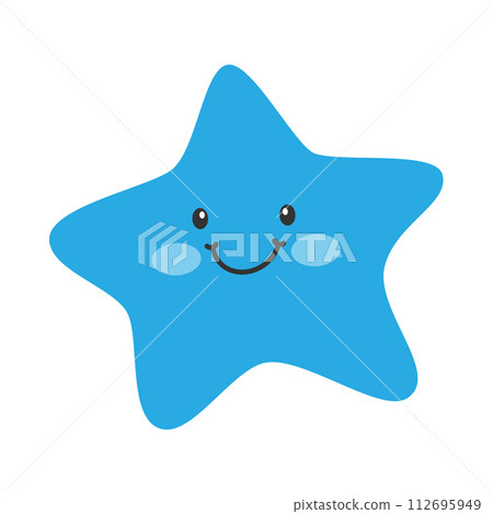 Cute smiling stars. Happy star cartoon character. Vector illustration Cute smiling stars. Happy star cartoon character. Vector illustration 112695949