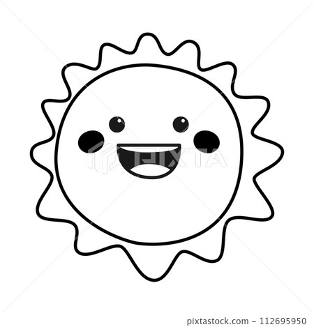 Funny sunny character. Cute happy smiling sun. Funny sunny character. Cute happy smiling sun. 112695950