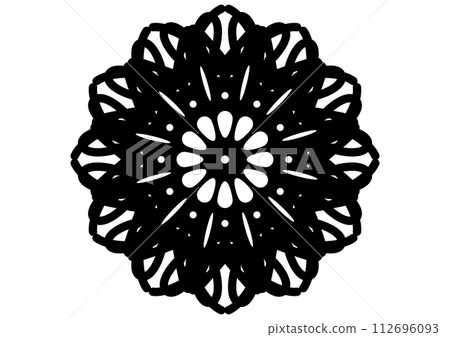 black flower lace style illustration 112696093