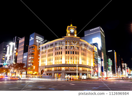 Ginza night view in winter Ginza night view in winter 112696984