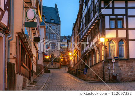 Night Marburg street, Germany Night Marburg street, Germany 112697322