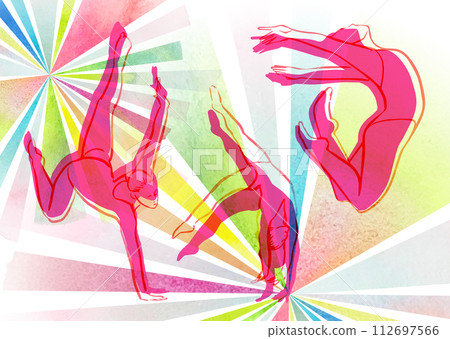 person doing rhythmic gymnastics person doing rhythmic gymnastics 112697566