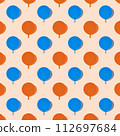 Seamless pattern of blue and red balloons isolated on pink background. Holidays and love concept. 112697684