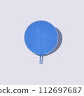 Blue round balloon with shadow isolated on white background. 112697687