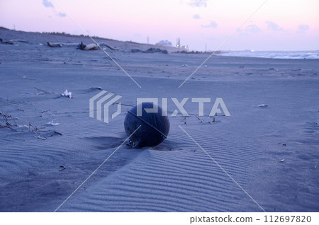 沙灘上的浮球（浮標） 112697820