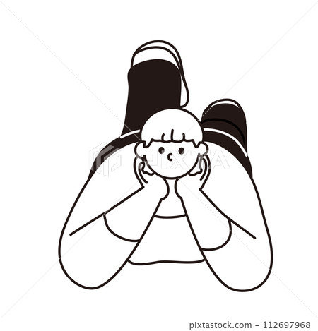 一個女人躺在她的肚子上並靠在她的肘部上的線條畫向量 一個女人躺在她的肚子上並靠在她的肘部上的線條畫向量 112697968
