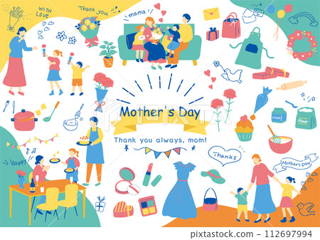 family enjoying mother's day family enjoying mother's day 112697994