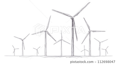 Wind Energy. Wind turbine farm. Sustainable or Green power concept. Wind Energy. Wind turbine farm. Sustainable or Green power concept. 112698047