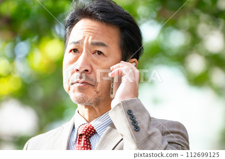 商人新鮮綠色智慧型手機 112699125