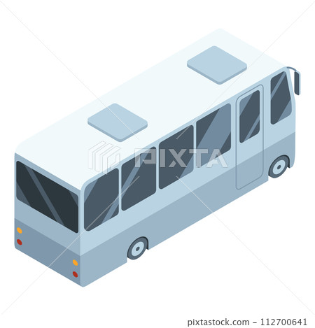 City isometric bus icon. Vector flat colorful automobile. Graphic design element. Urban transport illustration City isometric bus icon. Vector flat colorful automobile. Graphic design element. Urban transport illustration 112700641