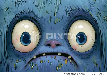 cute blue monster. A cartoon character. Illustration cute blue monster. A cartoon character. Illustration 112701262