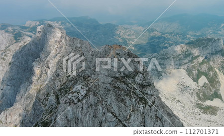 Aerial of mountains in park Durmitor, Montenegro 112701371