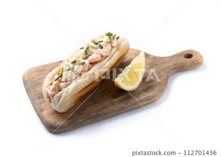 Lobster roll isolated on white background Lobster roll isolated on white background 112701436