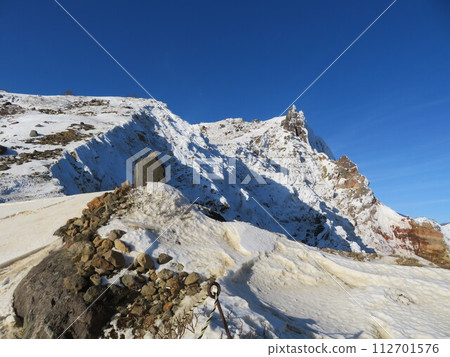Mt. Bandai in midwinter (bursting crater wall visible from Tengu Rock at the third station) 112701576