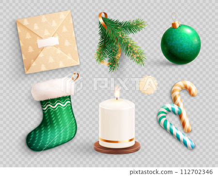 Christmas original elements set. Christmas decorative elements pack 112702346