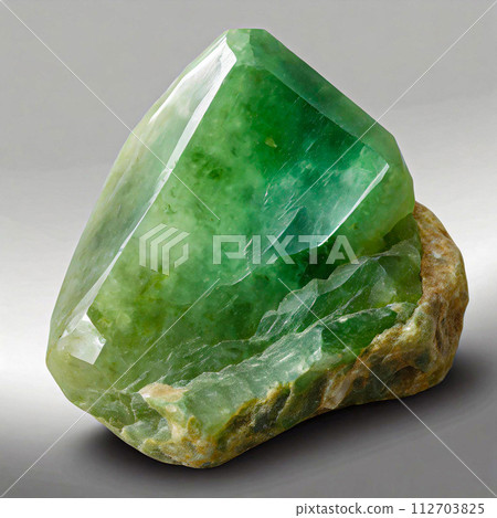 large raw jade isolated on a white gray background  112703825