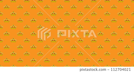 Crown pattern. Koningsdag seamless pattern. Koningsdag or Kings Day Concept in the Netherlands Crown pattern. Koningsdag seamless pattern. Koningsdag or Kings Day Concept in the Netherlands 112704021