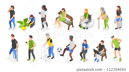 Isometric people set 112704093